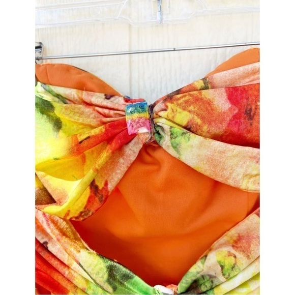 Panoply Sz 8 Long Strapless Formal Ruched Tulle Trumpet Gown Dress - Picture 11 of 16